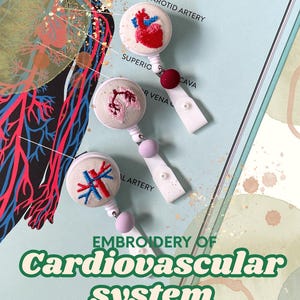Broderade anatomikortsrullar – ID-hållare för medicinska organ för sjuksköterskor