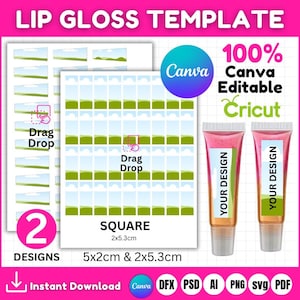 lip gloss labels Mockup, Lip Gloss template Canva, Lip Gloss template, Lip Glow Gloss, Lip Gloss Blank Label, Lip Gloss Wrapper Mockup SVG