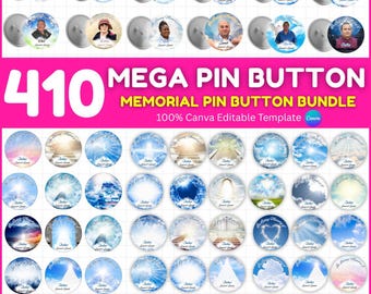 400 In Loving Memory Pin Button, Button Funeral Template, Memorial Pin Button Template,Button Pin Template, Memorial Pinback Button, RIP PNG