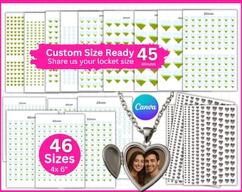 Custom Photo Heart Locket Prints, Photo Locket SVG, Physical Locket Template, Gift Necklace Locket Template, Love Locket, Necklace Photo