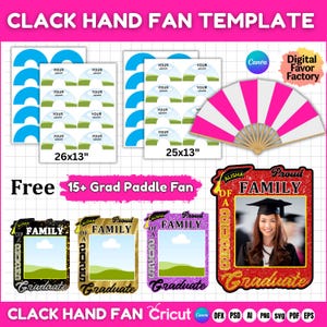 Clack Fan Template,Grad Paddle Fan, Chinese Fan Template,Sublimation Hand Fan,Custom Clack Fan, Graduation Clack Fan Template,canva