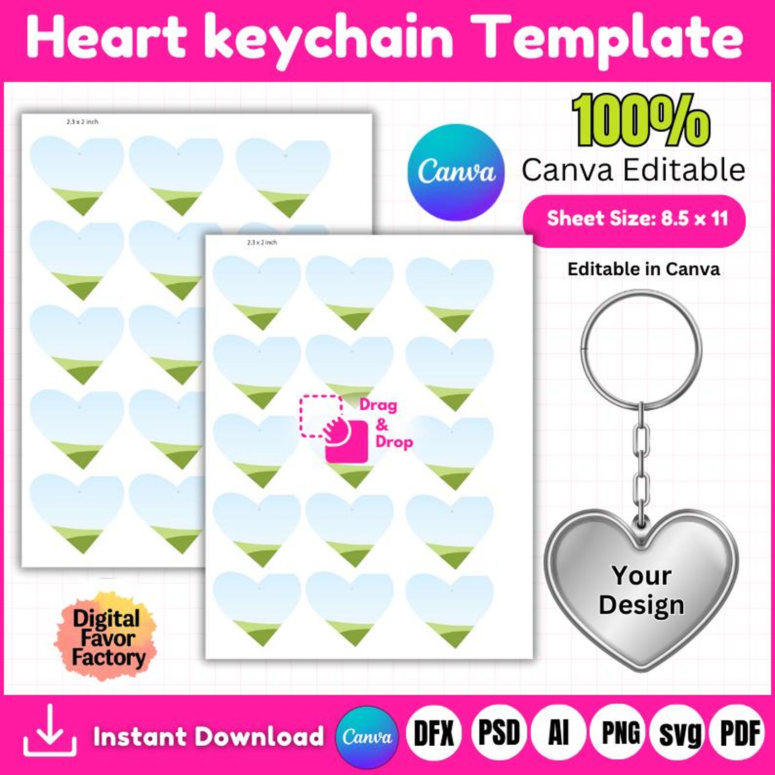 9 Keychain Template, Keychain Earring Template, Earring Keychain ...