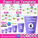 6 Paper Cup Wrapper Template, Paper Coffee Cup Template, Paper Cup ...