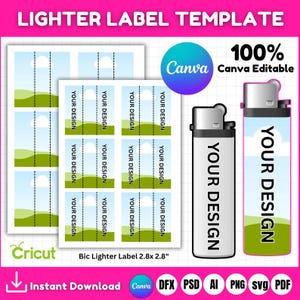 Lighter Label Template, Lighter Label Mockup, Lighter Wrap Template ,Printable Template, Lighter Photo Wrap, Custom Lighters Template Mockup