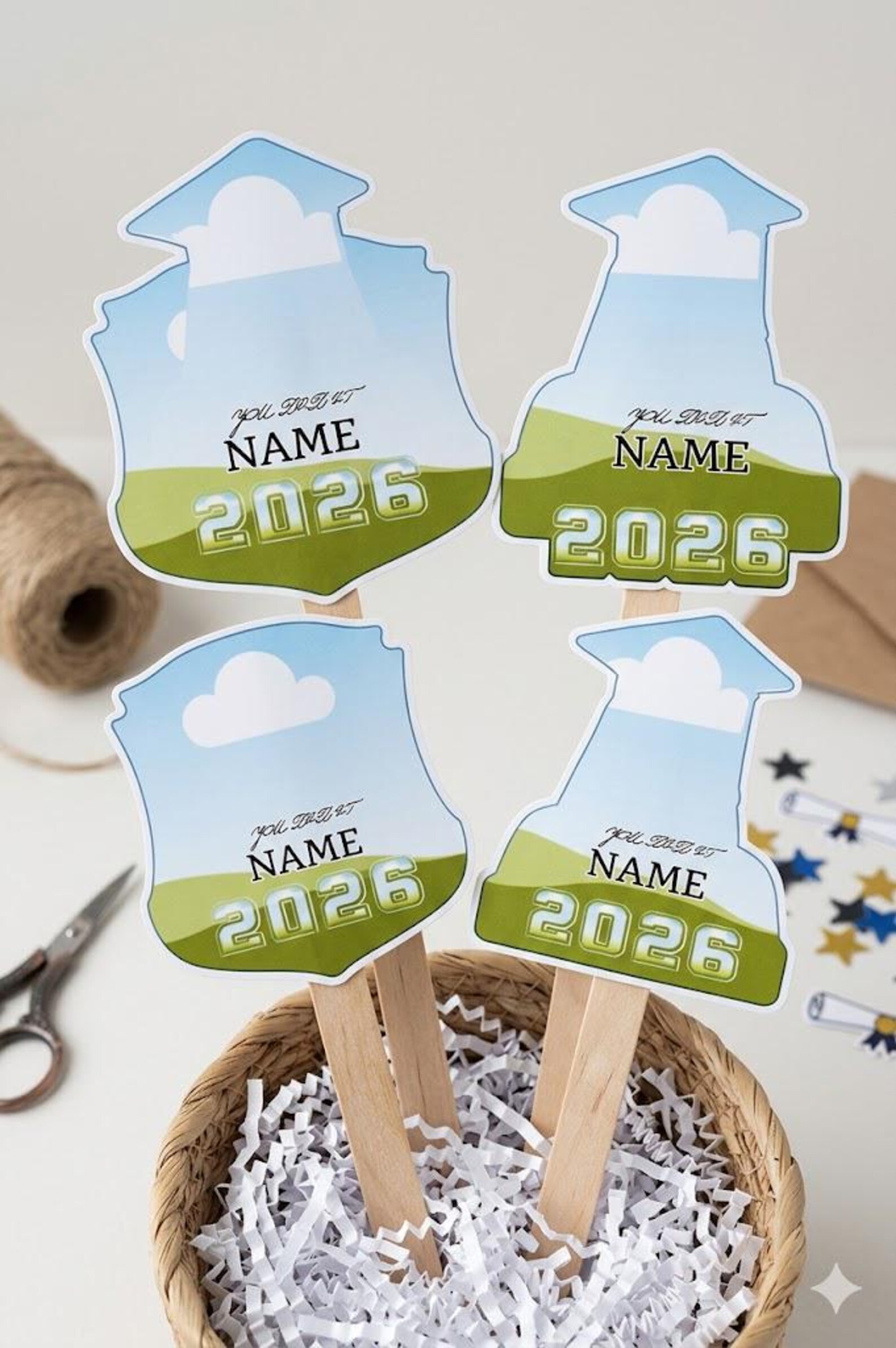 2026 Graduation Paddle Fan Template Bundle, 2026 Grad Fans Template ...