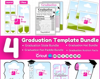 Graduation Stole Template Bundle, Graduation Template Bundle,Graduation Cap,Sublimation Templates, Graduation Template, Canva drag and drop