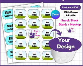 Snack Stack Chip Topper Label Template, Snack Template, Potato Snack Stack Label , Pringle template, Party favor Template, Snack Stake