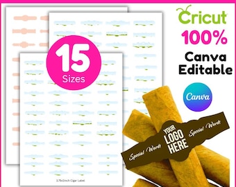 Cigar Label Template Bundle, Printable Cigar Wrap, Canva Editable (Digital Download)