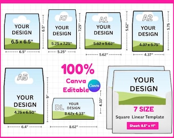 Square Envelope Liner Template, Custom Envelope Liner, Square Flap Envelope Liner Templates, Money Envelope Insert, Custom Envelope Liner
