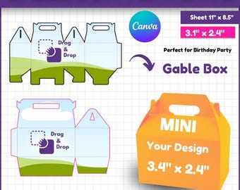 Gable Box Template Bundle, DIY Gift Box (svg, dxf, ai, psd, png, pdf, eps)