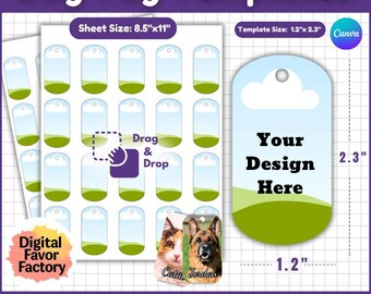 Dog Tag Template, Bone Tag Template, Dog Tag Svg, Canva Frame Dog Tag Label, Pet ID Tag, dog tag personalized for dogs, dog tag for dogs svg