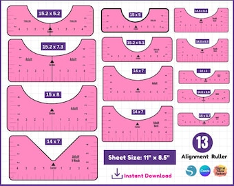 T-Shirt Alignment Tool SVG, Tshirt Ruler Svg, T-shirt Placement Guide, Alignment Guide, Adult-Youth-Toddler-Infant, Shirt Placement Guide
