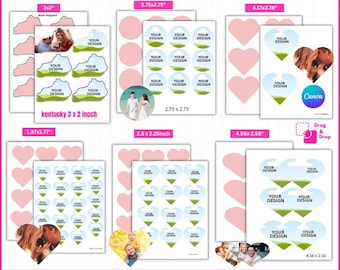 6 Fridge Magnet Template Bundle,Square Fridge Magnet  Photo Magnet Template, Magnet Maker Template, Heart Magnet Machine, Kentucky Magnet