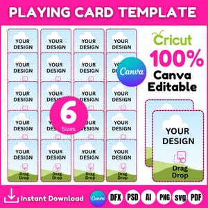Poker Card Canva Editable Template, Card Sublimation Designs, Play Card Canva Template, Editable Trading Card, Blank Playing Cards Templates
