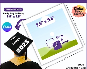 Graduation Cap Topper Templates, Blank Graduation Cap Template, Graduation Hat Template, Graduation Stole Template, Svg, Canva drag and drop