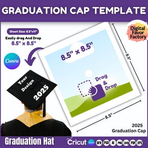 Graduation Cap Topper Templates, Graduation Stole Template, Blank Graduation Cap Template, Graduation Hat Template, Svg, Canva drag and drop