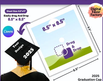 Graduation Cap Topper Templates, Graduation Stole Template, Blank Graduation Cap Template, Graduation Hat Template, Svg, Canva drag and drop