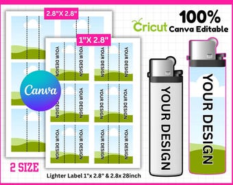 Editable Lighter Label Template, Canva SVG, Party Favor (Digital Download)