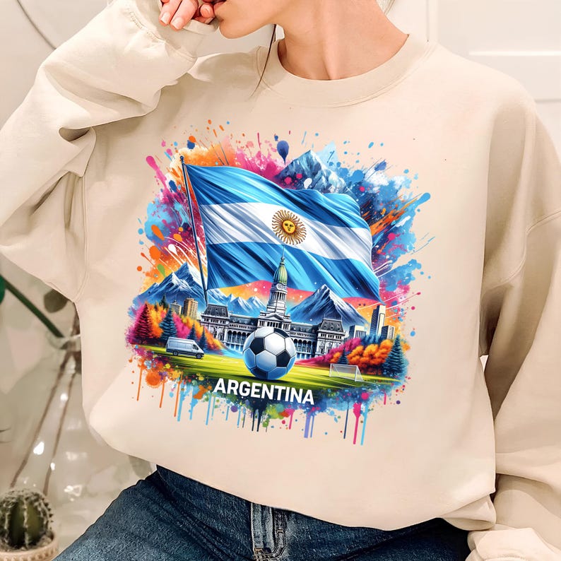 Argentina PNG T-Shirt Design Argentina Flag Soccer Png Sublimation Designs Argentina Shirt Png Trending Png Bestseller Png Digital Download