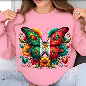 Mexico Butterfly PNG, Sublimation Designs, Mexico Png, Mexican Flag Png, Mexican Shirt, Mexican Png, T-Shirt Design, Digital Download DTF