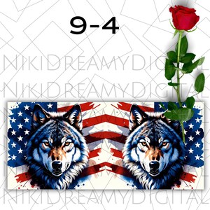 USA Mug Wrap PNG, Wolf Mug Wrap, 11 oz & 15 oz Coffee Mug Wrap, Patriotic Mug Wrap, Coffee Cup Sublimation Designs, Instant Digital Download