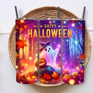 Cute Spooky Tumbler Wrap 20 oz Skinny Tumbler Sublimation Designs, Halloween Pumpkin Tumbler Wrap, Straight & Tapered, Digital Download PNG