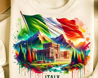 Conception de t-shirt Italie PNG Drapeau de l'Italie Png Designs par sublimation Drapeau italien Png Chemise italienne Chemise italienne tendance Png Téléchargement numérique PNG DTF