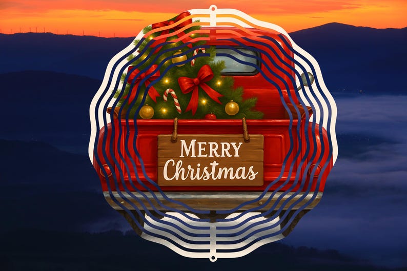 Merry Christmas Wind Spinner PNG Sublimation Designs 8 Inch & 10 Inch Wind Spinner Christmas Spinner Merry Christmas PNG Digital Download