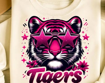 Tigers PNG T-Shirt-Design, Glitter Tiger Png, T-Shirt Png, Sweatshirt-Design, Trending Png, trendige Sublimationsdesigns, digitaler Download DTF