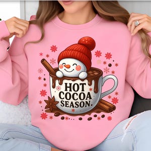 Hot Cocoa PNG T-Shirt Design Snowman Png Snowflake Png Christmas Png Sublimation Designs Christmas Shirt Png Coffee Png Digital Download DTF