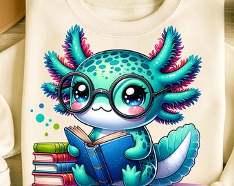Schillerndes Axolotl PNG T-Shirt Design Baby Irisierende Png Sublimation Designs Unterwassertier Png Trending Png Digital Download PNG