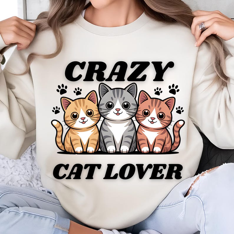 Crazy Cat Lover PNG Sublimation Designs, Cute Cat Png, Crazy Cat Lady Png, Cat Lover Png, Trending Png, T-Shirt Design, Digital Download PNG