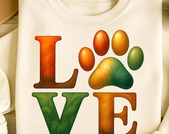 Dog Paw PNG, T-Shirt Design, Dog Shirt Sublimation Designs, Dog Lover Png, Dog Love Png, Dog Mom Png, Trending Png, Digital Download DTF