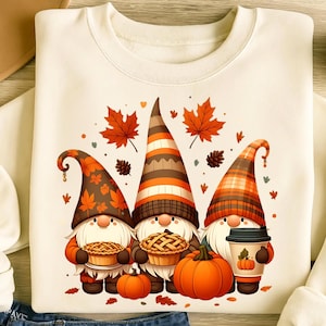 Fall Gnomes Png, Sublimation Designs, Fall Leaves Png, Pumpkin Season Png, Autumn Leaves Png, Pumpkins Png, T-Shirt Design, Digital Download