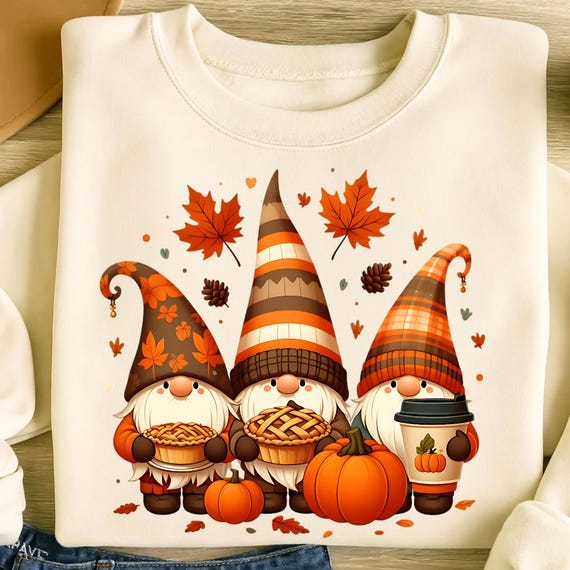 Fall Gnomes Png, Sublimation Designs, Fall Leaves Png, Pumpkin Season Png, Autumn Leaves Png, Pumpkins Png, T-Shirt Design, Digital Download