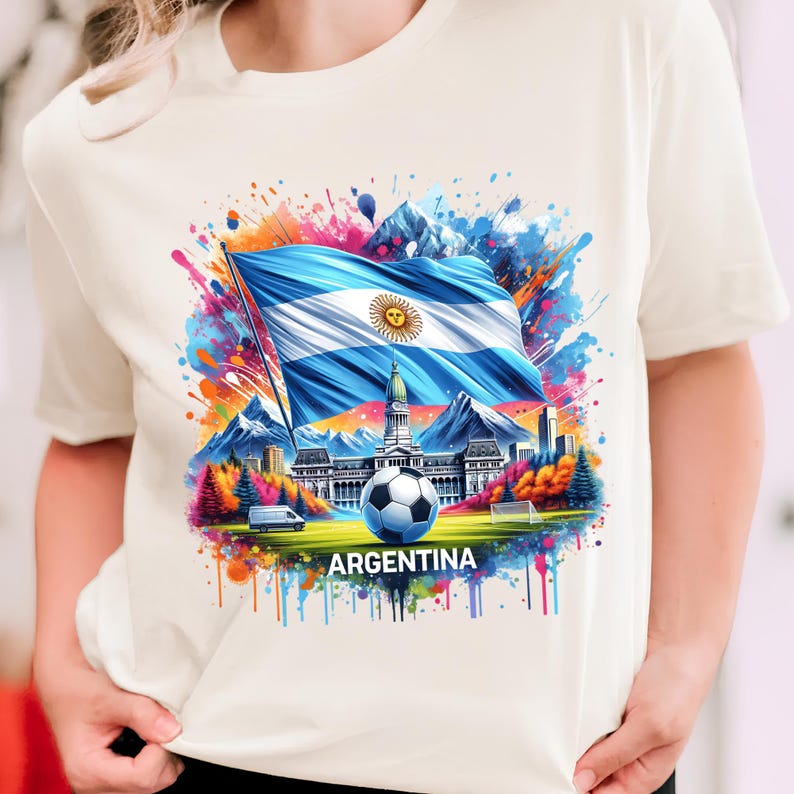 Argentina PNG T-Shirt Design Argentina Flag Soccer Png Sublimation Designs Argentina Shirt Png Trending Png Bestseller Png Digital Download