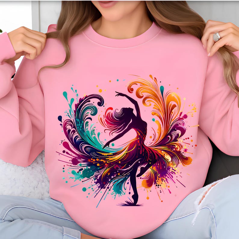Ballerina PNG T-Shirt Design Dancing Girl Png Sublimation Designs Colorful Png Dancer Png Dance Shirt Png Dance Png Digital Download PNG DTF