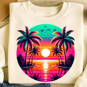 Beach PNG, Sublimation Designs, Palm Tree Png, Sunset Png, Summer Vibes Shirt Png, T-Shirt Designs, Instant Digital Download