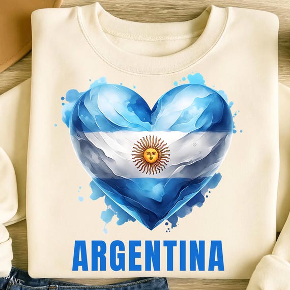 Argentina PNG, Sublimation Designs, Heart Png, T-Shirt Png, Trending Png, Shirt Design, Sweatshirt Design, Sublimation Png, Digital Download