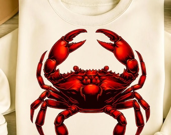 Crab PNG, T-Shirt Design, Red Crab Sublimation Designs, Trending Png, Crab Shirt, Beach Png, Ocean Png, Summer Png, Digital Download DTF