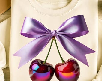 Cherry Png Sublimation Designs, Coquette Bow Png, Fruit Png, Girly png, Trending Png, Sweatshirt Design, T-Shirt Design, Digital Download
