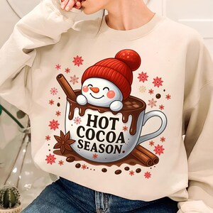 Hot Cocoa PNG T-Shirt Design Snowman Png Snowflake Png Christmas Png Sublimation Designs Christmas Shirt Png Coffee Png Digital Download DTF