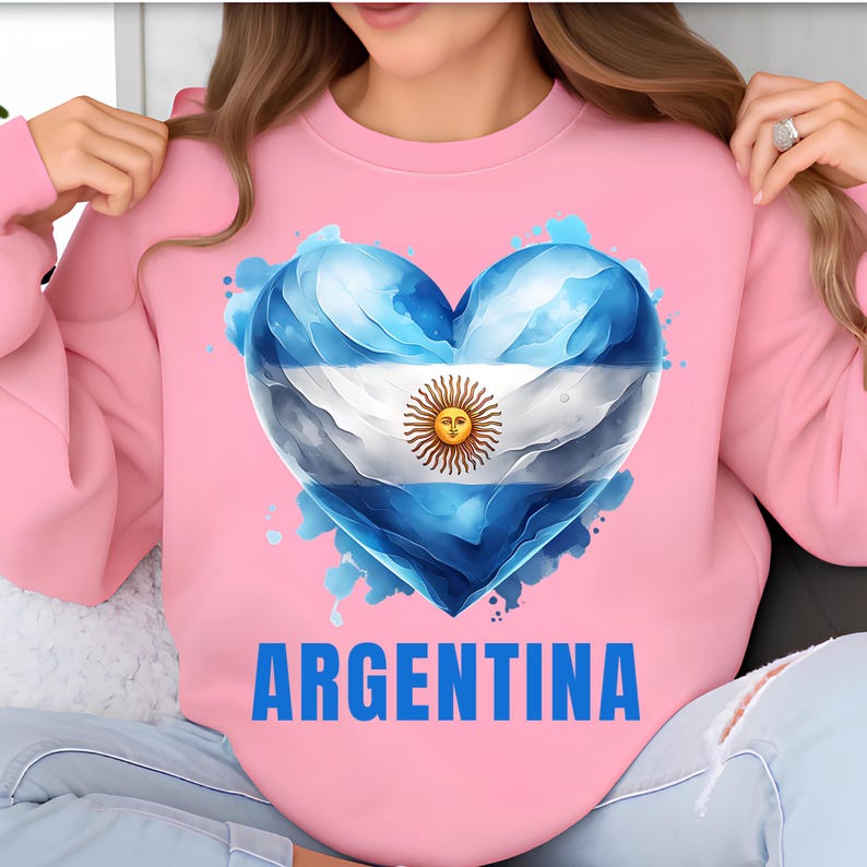 Argentina PNG, Sublimation Designs, Heart Png, T-Shirt Png, Trending Png, Shirt Design, Sweatshirt Design, Sublimation Png, Digital Download