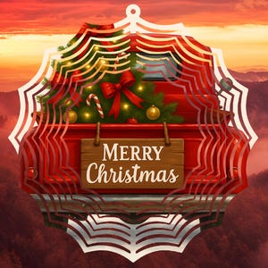Merry Christmas Wind Spinner PNG Sublimation Designs 8 Inch & 10 Inch Wind Spinner Christmas Spinner Merry Christmas PNG Digital Download