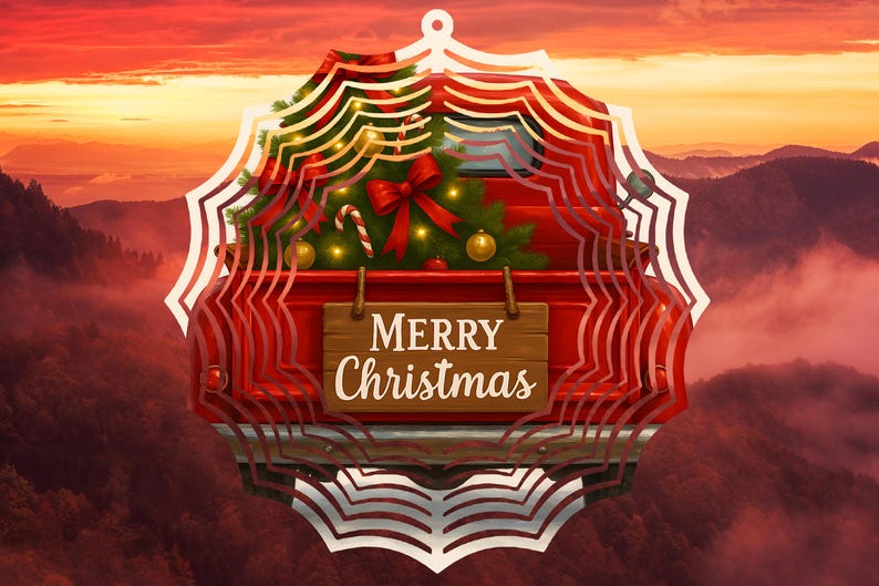 Merry Christmas Wind Spinner PNG Sublimation Designs 8 Inch & 10 Inch Wind Spinner Christmas Spinner Merry Christmas PNG Digital Download