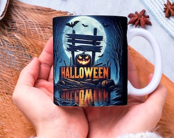 3D Halloween Pumpkin Mug Wrap: Sublimation Designs (Digital Download)