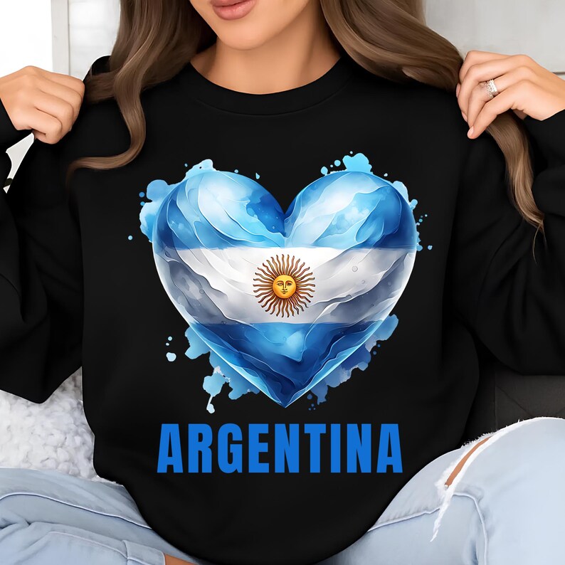 Argentina PNG, Sublimation Designs, Heart Png, T-Shirt Png, Trending Png, Shirt Design, Sweatshirt Design, Sublimation Png, Digital Download