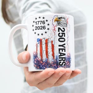 250 America Mug Wrap PNG, 11 oz & 15 oz Coffee Mug Wrap, Anniversary Mug Wrap, Coffee Cup Sublimation Designs,  Mug Wrap, Digital Download