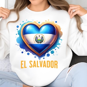 El Salvador PNG, Sublimation Designs, El Salvador Flag Png, Heart Png, El Salvador Shirt, T-Shirt Png, Trending Png, Digital Download DTF