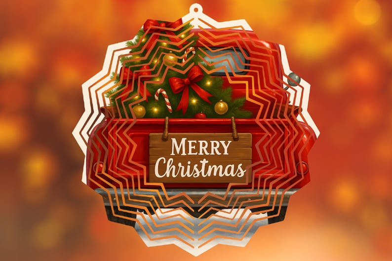 Merry Christmas Wind Spinner PNG Sublimation Designs 8 Inch & 10 Inch Wind Spinner Christmas Spinner Merry Christmas PNG Digital Download